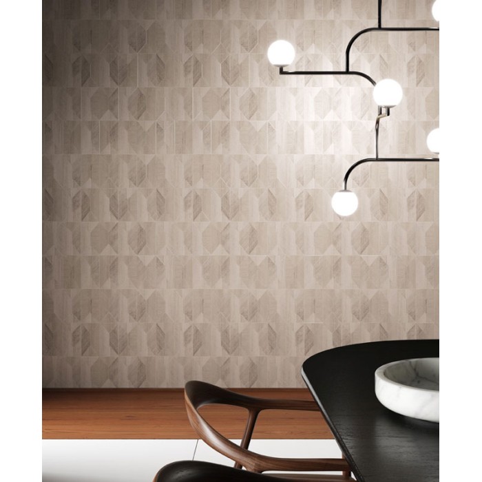 Papel pintado geométrico moderno en forma de mosaico, color beige piedra -  220-5142