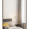 Papeldecor|Stone beige wallpaper with white links|Wallpaper