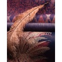 Papeldecor|Papier peint style oriental avec colonnes florales|Papier Peint