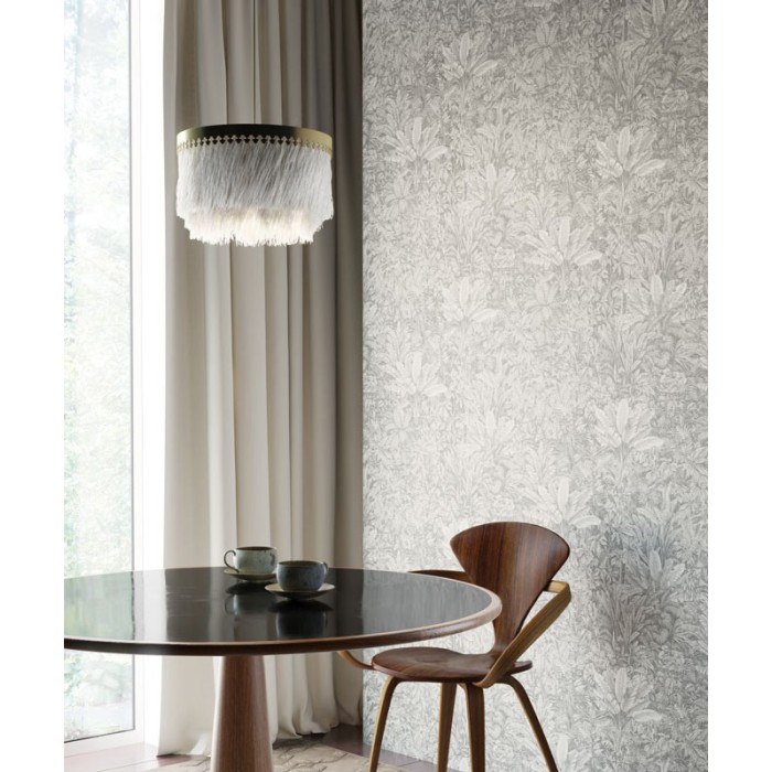 Papel pintado floral gris de selva tropical -  220-5157