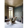 Papeldecor|Papier peint style anglais losanges verts effet textile de fond|Papier Peint