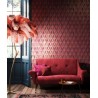 Papeldecor|Bordeauxfarbenes Rautentapeten-Textileffekt im englischen Stil|Tapeten