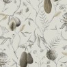 Papeldecor|Hand-drawn tropical papaya wallpaper in cream white|Wallpaper