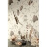 Papeldecor|Hand-drawn tropical papaya wallpaper in cream white|Wallpaper