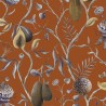 Papeldecor|Wallpaper cheerful orange background with tropical papaya fruits|Wallpaper