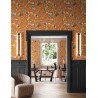 Papeldecor|Wallpaper cheerful orange background with tropical papaya fruits|Wallpaper