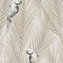 Papeldecor|Tapete mit Papageien zwischen Palmenblättern im tropischen Stil|Tapeten