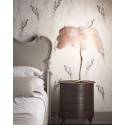 Papeldecor|Tapete mit Papageien und einem eleganten tropischen Muster mit beigen und weißen Palmen|Tapeten