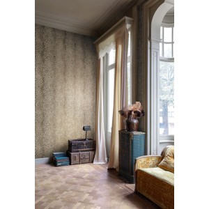Casadeco|Green leather effect wallpaper with leathercraft-style interweaving|Skin Imitation 2