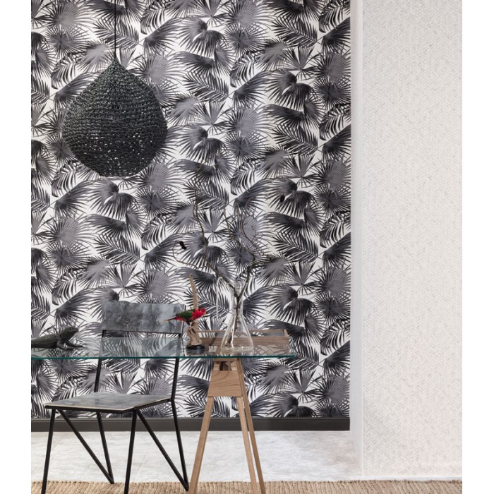 Papeldecor|Papel pintado estampado tropical con un bonito brillo|Papel Pintado