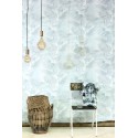 Papeldecor|Papel pintado palmeras tropicales gris perlado con un bonito brillo|Papel Pintado