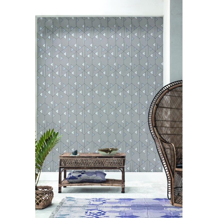 Papeldecor|Wallpaper geometric silver with a slight 3D effect|Wallpaper
