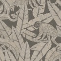 Papeldecor|African tropical wallpaper with monkeys and banana leaves|Wallpaper