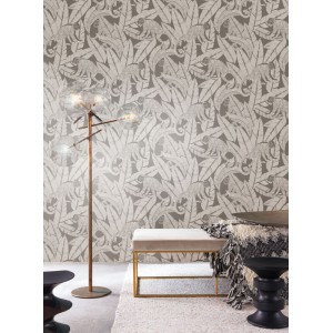 Casamance|Ägyptische Blumentapete weiß-gold|Tapeten 2