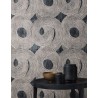 Papeldecor|Wallpaper ethnic black with wave shapes|Wallpaper