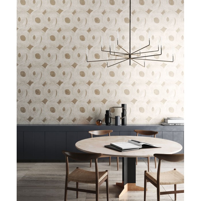 Papeldecor|Papel pintado patrón moderno con grandes ondas blancas|Papel Pintado