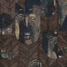 Papeldecor|Ethnische Tapete mit afrikanischen Masken in Braun und Schwarz|Tapeten