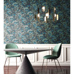 Papeldecor|Wildflower wallpaper with green leaf background|Wallpaper 2