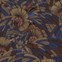 Papeldecor|Wallpaper large jungle leaves blue and gold|Wallpaper