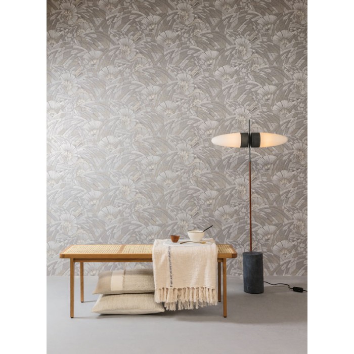 Papeldecor|Modern wallpaper jungle with large leaves in gray tones|Wallpaper