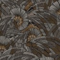 Papeldecor|Wallpaper modern large grey and gold leaves|Wallpaper