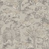 Papeldecor|Tapete afrikanisches Dorf mit tropischen Palmen Textileffekt|Tapeten