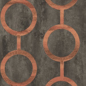 Caselio|Papier peint cercles verts avec une touche rétro|Cercles