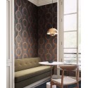 Papeldecor|Tapete mit Steinwandeffekt und orangefarbenen Kreisen|Tapeten