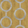 Papeldecor|Wallpaper mustard with grey circles in chain link design|Wallpaper