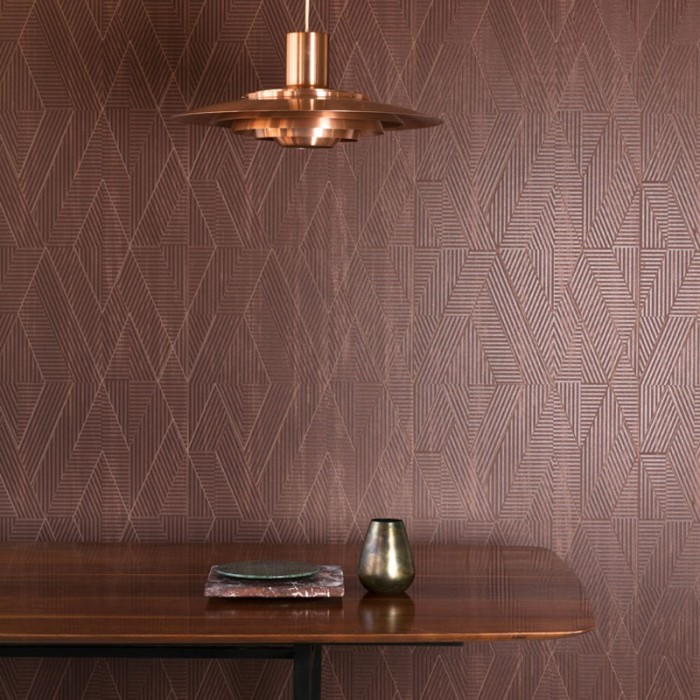 Papeldecor|Papier peint géométrique de style moderne avec des losanges en relief pour un effet 3D|Papier Peint