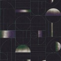 Papeldecor|Papier peint moderne formes architecturales bleu foncé, vert et lilas|Papier Peint