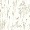 Papeldecor|Papier peint floral blanc avec branches style scandinave|Papier Peint
