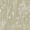 Papeldecor|Papel pintado ramilletes de flores silvestres estilo escandinavo verde|Papel Pintado