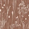 Papeldecor|Papel pintado floral estilo nórdico marrón cobre con ramilletes|Papel Pintado
