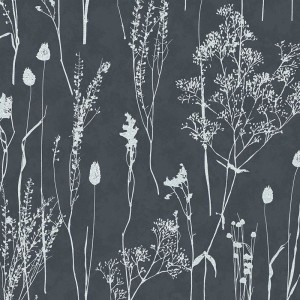 Casadeco|Scandinavian floral wallpaper in white with bare winter branches|Scandinavian