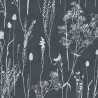 Papeldecor|Vliestapete Skandinavisch mit Wildpflanzen Hintergrund Nachtblau|Tapeten