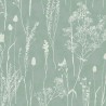 Papeldecor|Vliestapete Skandinavisch Pastellgrün mit Blumenmotiven|Tapeten