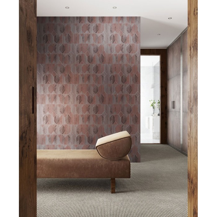 Papeldecor|Modernes grafitgraues Mosaik-Geometrie-Tapetenmuster|Tapeten