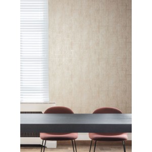 Casamance|Papier peint patchwork feuilles modernes taupe et doré|Haut Gamme 2