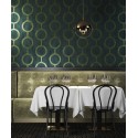 Papeldecor|Tapete Senfgelb mit grauen Kreisen in Kettengliedform|Tapeten
