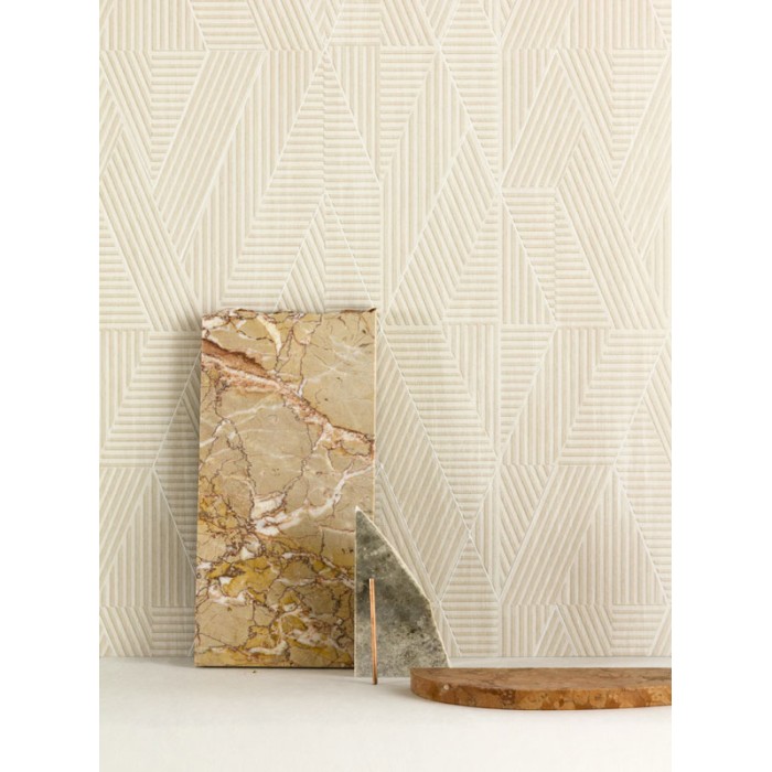 Papel pintado terracota diseño moderno con rombos geométricos 3D -  220-5250