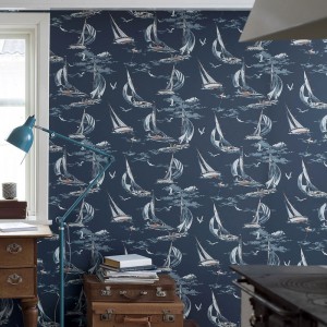 Casamance|Wallpaper sophisticated palm leaves embossed gold and violet|Wallpaper