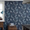 Borastapeter|Wallpaper nautical blue sailboats|Wallpaper