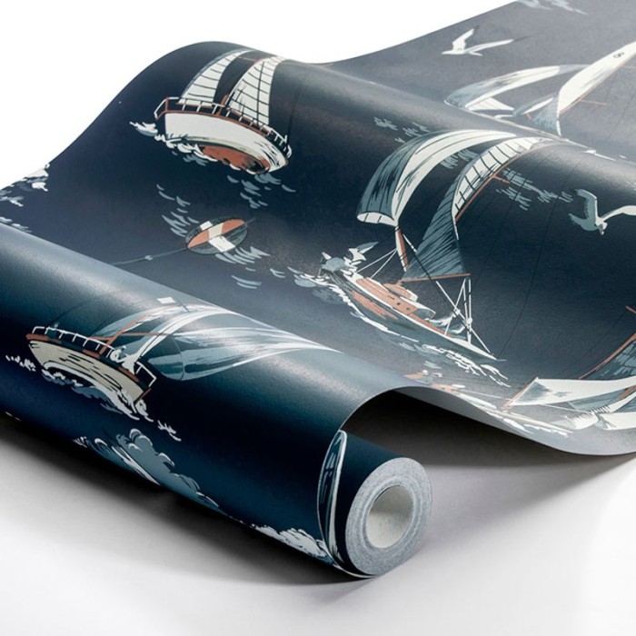 Papel pintado veleros náutico azul - Borastapeter Marstrand II 8853