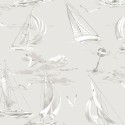 Borastapeter|Papier peint voiliers nautique gris clair|Papier Peint