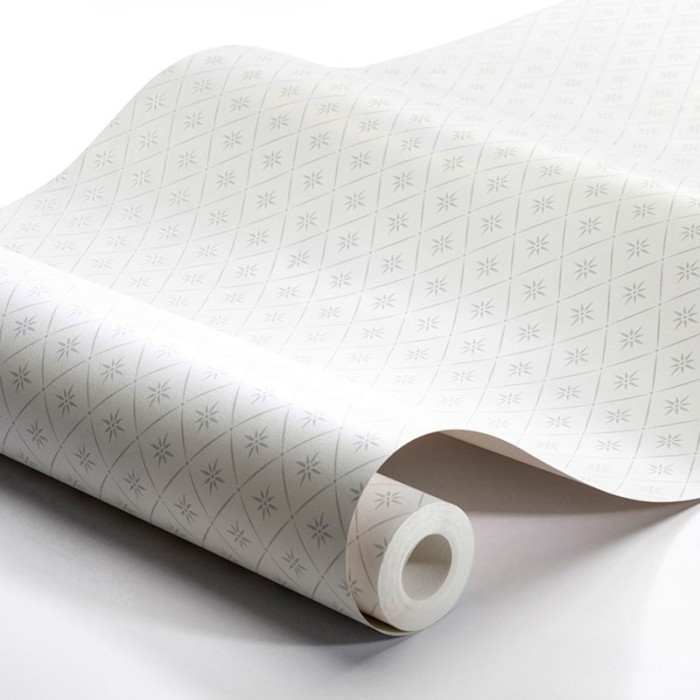 Papel pintado estrellas marineras enrejado gris blanco - Borastapeter Marstrand II 8864