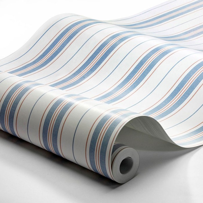 Borastapeter|Papier peint rayures nautique bleu délavé|Papier Peint