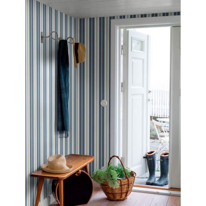Borastapeter|Wallpaper timeless blue beige white elegant stripes|Wallpaper