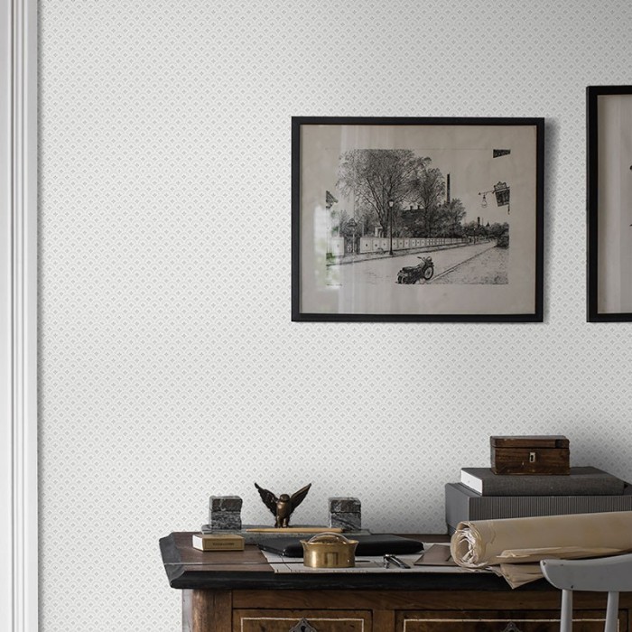 Borastapeter|Papel pintado margaritas minimalistas blanco gris|Minimalista