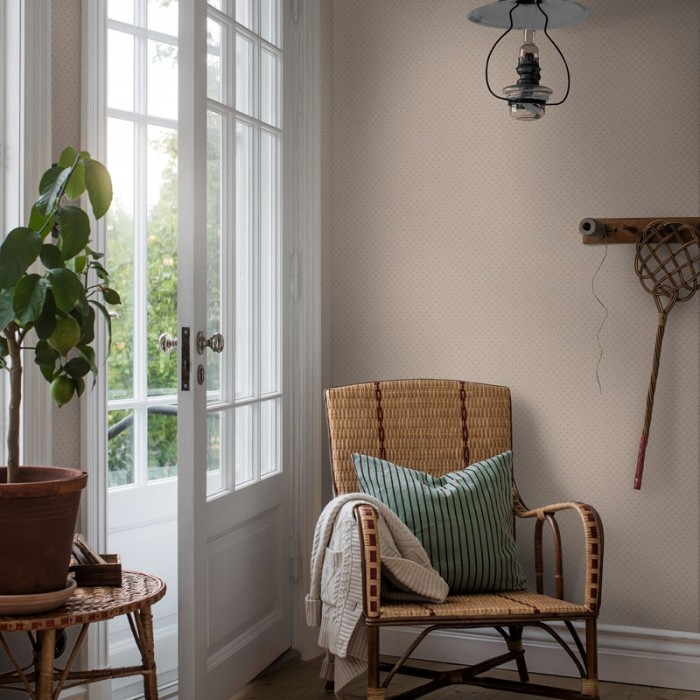 Borastapeter|Wallpaper grey red minimalist daisies|Minimalist